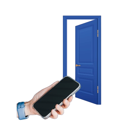 abriendo puerta con el móvil